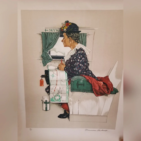 NORMAN ROCKWELL "FIRST FLIGHT" PENCIL SIGNED ART LITHOGRAPH # 97/200 - Picture 2 of 9